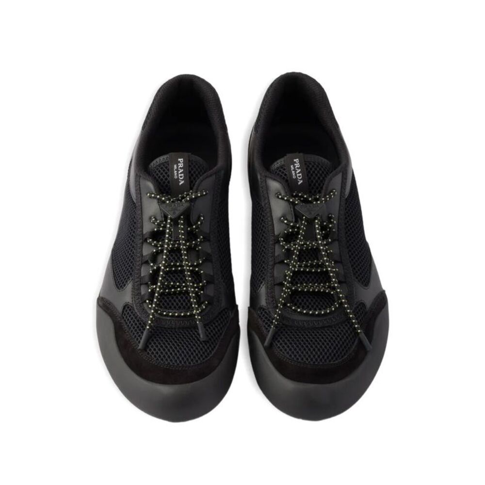Prada Men Speedrock Leather And Mesh Fabric Sneakers - Picture 5 of 5
